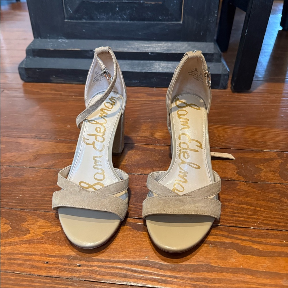 Sam Edelman Tan Suede Block Heels